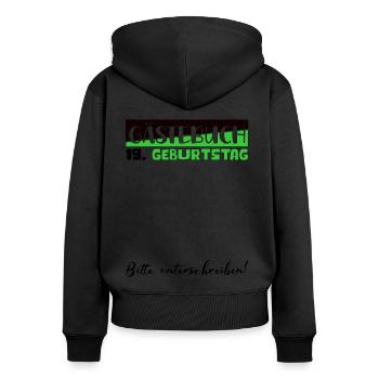 19 Birthday Gift Girls Boys Guest Book - Women's Premium Organic Zip Hoodie - black - Back - Julia (174cm)
