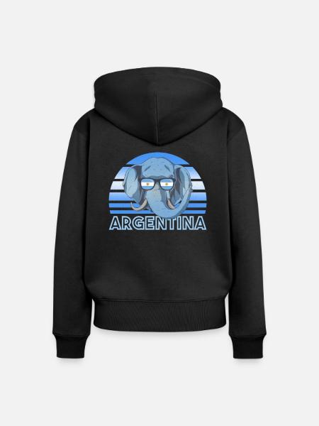 Argentinien - Frauen Premium Bio Zip Hoodie - Schwarz