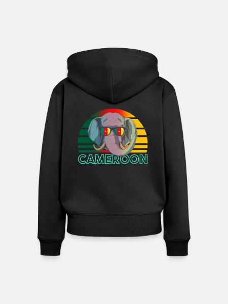 Kamerun - Frauen Premium Bio Zip Hoodie - Schwarz