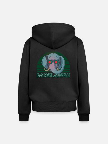 Bangladesch - Frauen Premium Bio Zip Hoodie - Schwarz