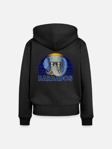 Barbados - Frauen Premium Bio Zip Hoodie - Schwarz