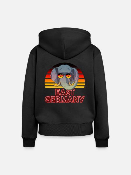 DDR - Frauen Premium Bio Zip Hoodie - Schwarz