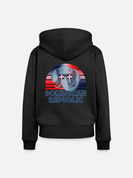 Dominikanische Republik - Frauen Premium Bio Zip Hoodie - Schwarz