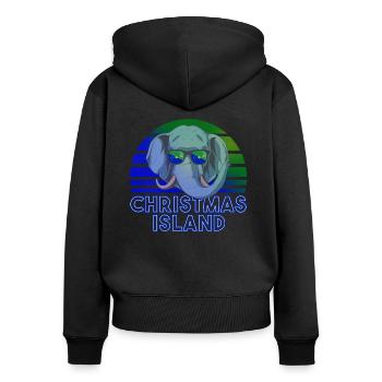 Christmas Island - Women's Premium Organic Zip Hoodie - black - Back - Julia (174cm)