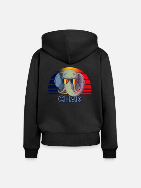 Tschad - Frauen Premium Bio Zip Hoodie - Schwarz
