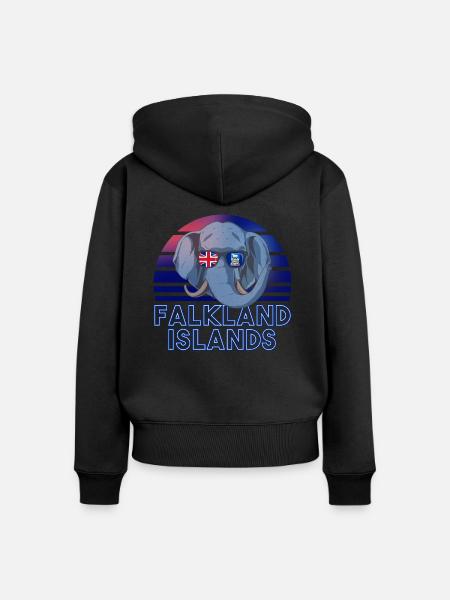 Falklandinseln - Frauen Premium Bio Zip Hoodie - Schwarz
