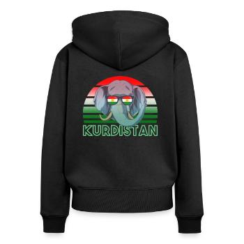 Kurdistan - Sweat à capuche zippé Premium bio Femme - noir - Dos - Julia (174cm)