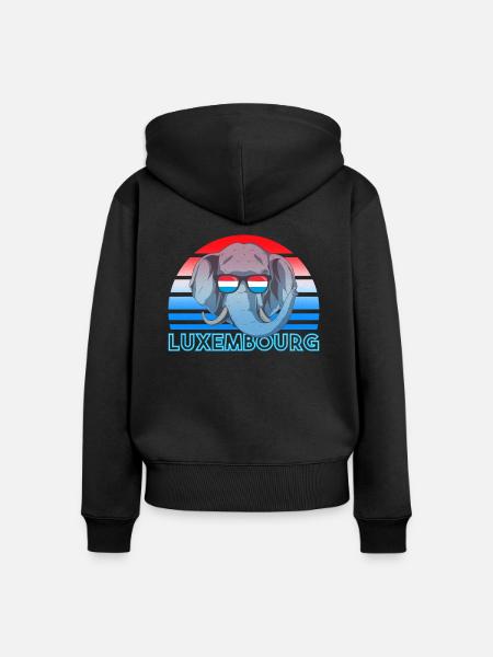 Luxemburg - Frauen Premium Bio Zip Hoodie - Schwarz