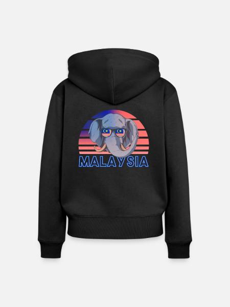 Malaysia - Frauen Premium Bio Zip Hoodie - Schwarz