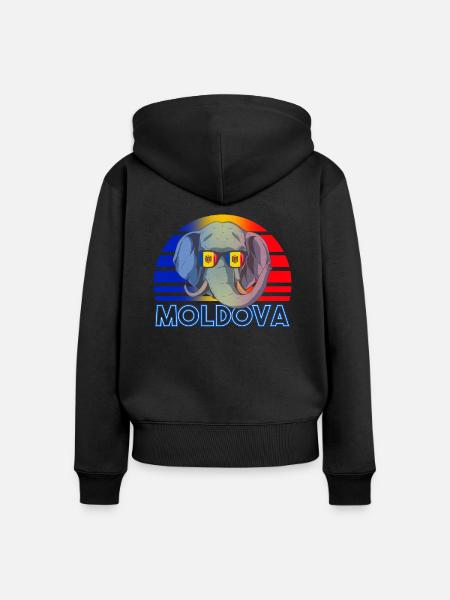 Moldawien - Frauen Premium Bio Zip Hoodie - Schwarz