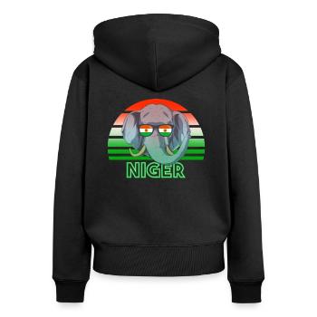 Niger - Women's Premium Organic Zip Hoodie - black - Back - Julia (174cm)