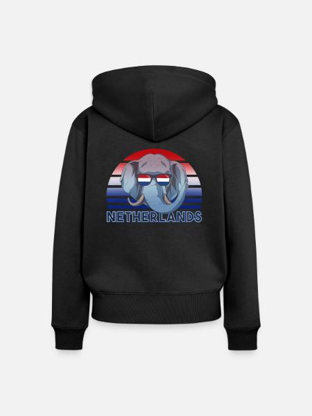 Niederlande - Frauen Premium Bio Zip Hoodie - Schwarz