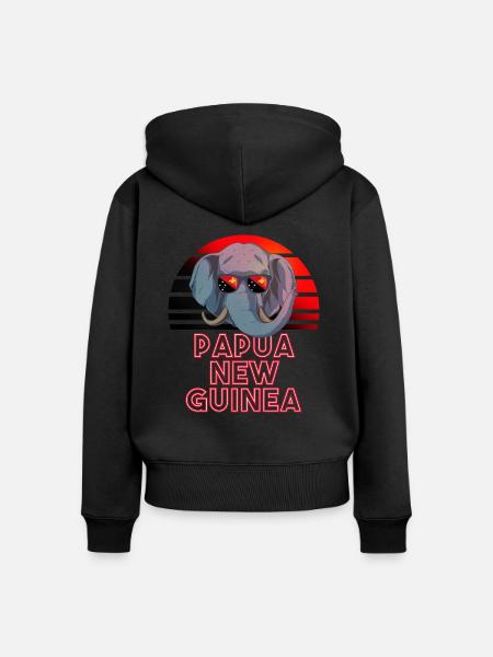 Papua-Neuguinea - Frauen Premium Bio Zip Hoodie - Schwarz