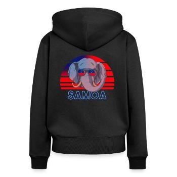 Samoa - Women's Premium Organic Zip Hoodie - black - Back - Julia (174cm)
