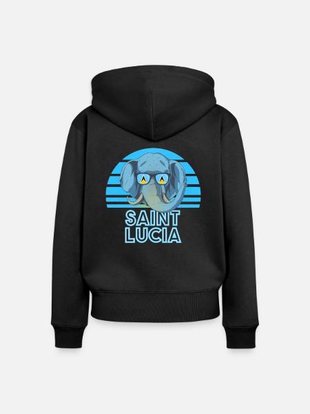 St. Lucia - Frauen Premium Bio Zip Hoodie - Schwarz