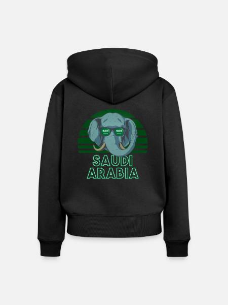 Saudi-Arabien - Frauen Premium Bio Zip Hoodie - Schwarz