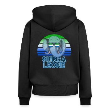 Sierra Leone - Frauen Premium Bio Zip Hoodie - Schwarz - Hinten - Julia (174cm)