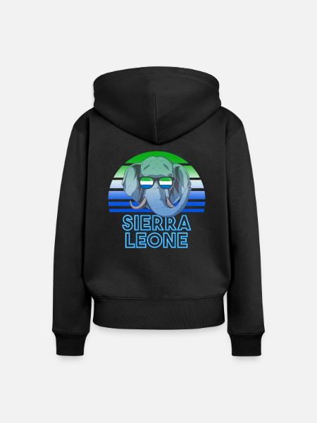 Sierra Leone - Frauen Premium Bio Zip Hoodie - Schwarz