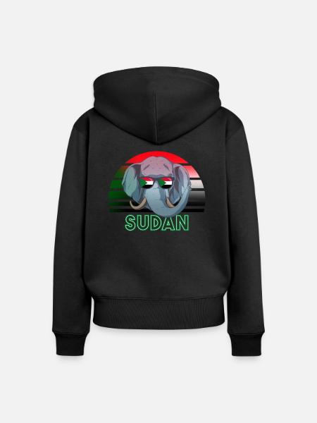 Sudan - Frauen Premium Bio Zip Hoodie - Schwarz