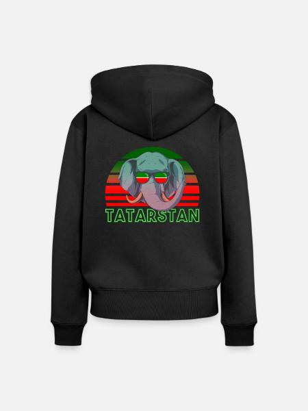 Tatarstan - Frauen Premium Bio Zip Hoodie - Schwarz