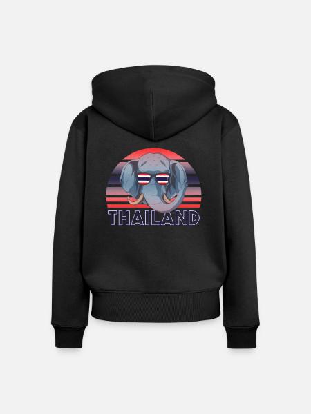 Thailand - Frauen Premium Bio Zip Hoodie - Schwarz