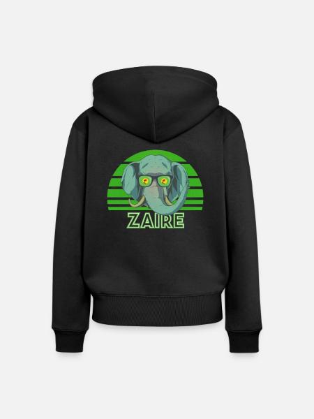 Zaire - Frauen Premium Bio Zip Hoodie - Schwarz