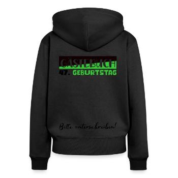 47th birthday gift women's decoration men's guest book - Women's Premium Organic Zip Hoodie - black - Back - Julia (174cm)