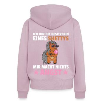 Shetty Spruch Shetland Pony - Frauen Premium Bio Zip Hoodie - Altrosa - Hinten - Julia (174cm)