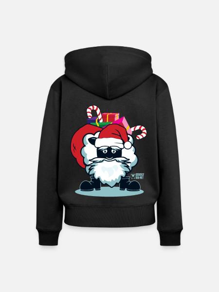 Der Weihnachtsmann? - Frauen Premium Bio Zip Hoodie - Schwarz