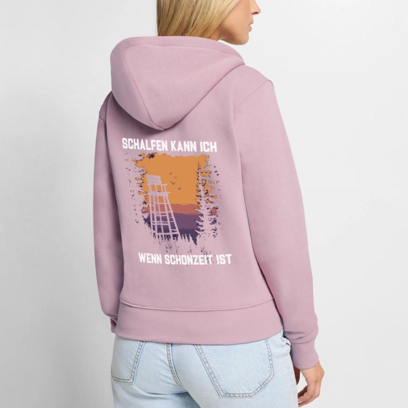 Chasse Saison Fermée Sweat à capuche zippé Premium bio Femme