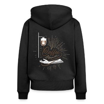 Kaffee Vene Krankenschwester Pflege Gesundheit - Frauen Premium Bio Zip Hoodie - Schwarz - Hinten - Julia (174cm)