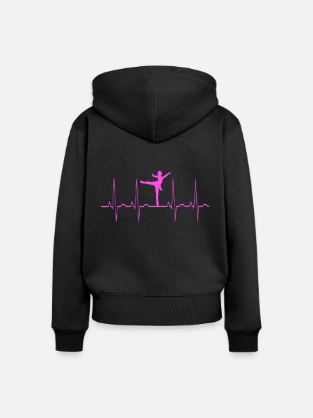 Ballerina design - Frauen Premium Bio Zip Hoodie - Schwarz