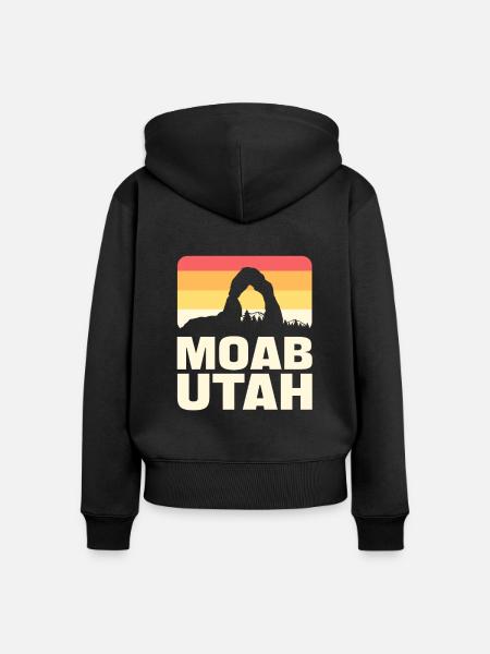 Moab Utah Vitange Mountain - Frauen Premium Bio Zip Hoodie - Schwarz