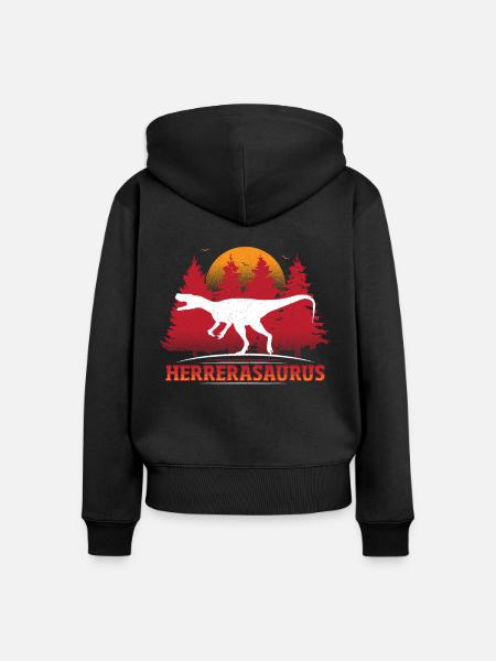 Herrerasaurus Dinosaur - Frauen Premium Bio Zip Hoodie - Schwarz