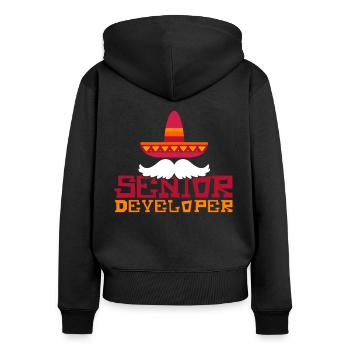 Senior Developer Programming Programmer - Frauen Premium Bio Zip Hoodie - Schwarz - Hinten - Julia (174cm)