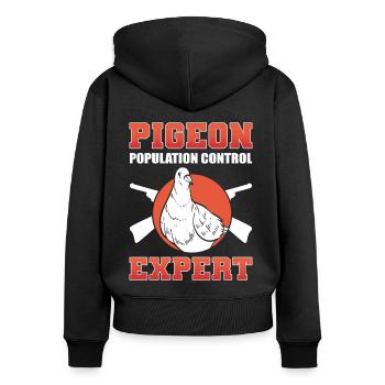 Pigeon Population Control Expert Pigeon Hunting - Frauen Premium Bio Zip Hoodie - Schwarz - Hinten - Julia (174cm)
