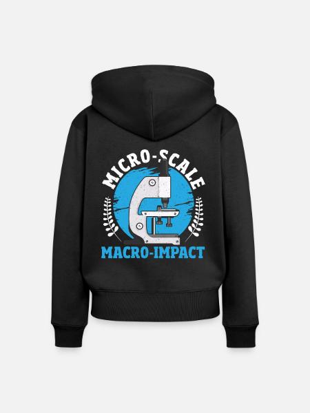 Micro-Scale, Macro-Impact Microbiology - Frauen Premium Bio Zip Hoodie - Schwarz