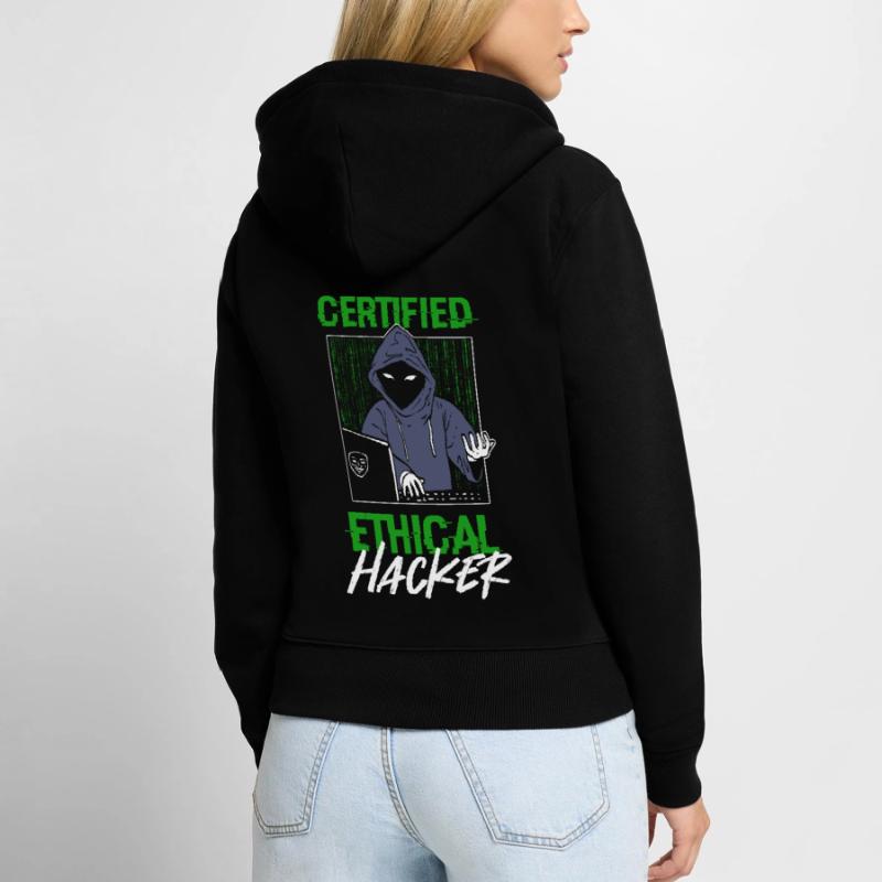 Certified Ethical Hacker Hacking Network Developer Frauen Premium Bio Zip Hoodie