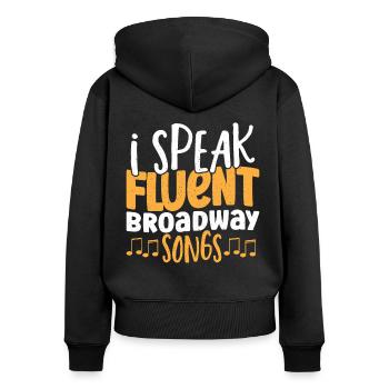 Broadway Musical Lover Musical Theater - Sweat à capuche zippé Premium bio Femme - noir - Dos - Julia (174cm)