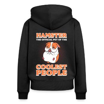 Hamster L’animal de compagnie officiel des gens les plus cool - Sweat à capuche zippé Premium bio Femme - noir - Dos - Julia (174cm)