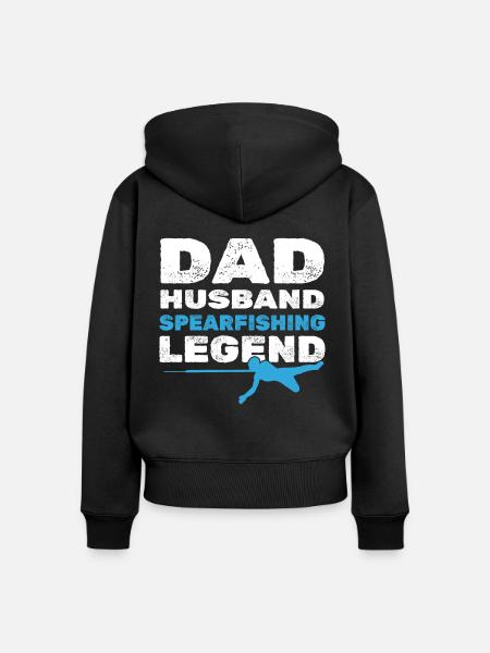 Vater Ehemann Speerfischer-Legende - Frauen Premium Bio Zip Hoodie - Schwarz
