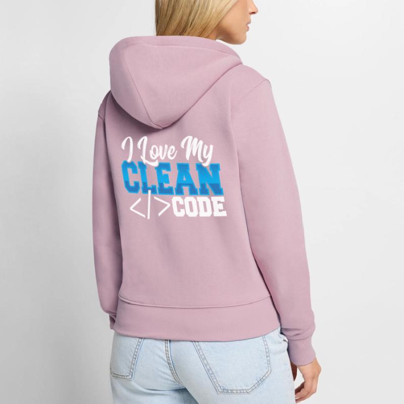 Programming I Love My Clean Code Web Developer Women's Premium Organic Zip Hoodie