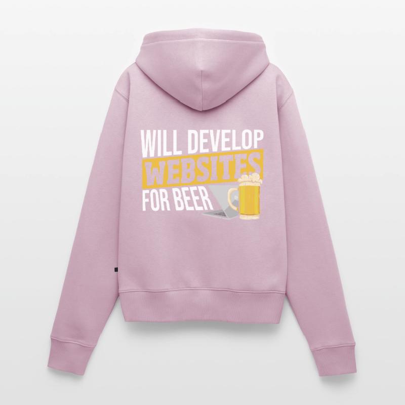 Will Develop Websites For Beer Web Developer Frauen Premium Bio Zip Hoodie
