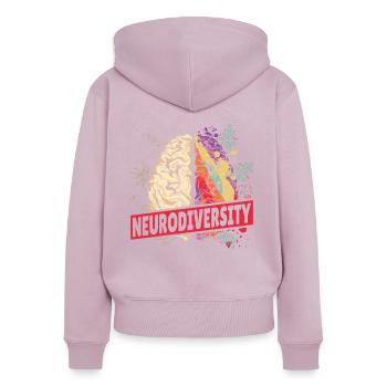 Neurodiversität Gehirn Autismus-Bewusstsein Asd - Frauen Premium Bio Zip Hoodie - Altrosa - Hinten - Julia (174cm)