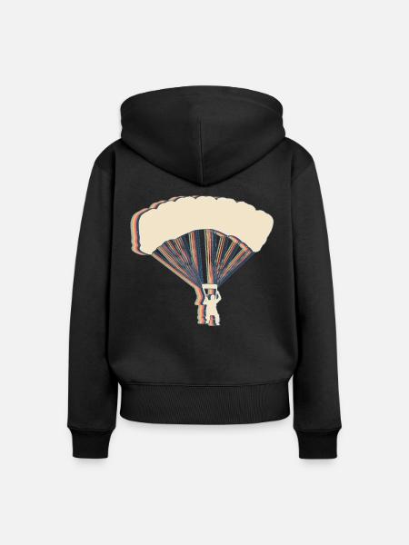 Fallschirmspringen Fallschirmspringer - Frauen Premium Bio Zip Hoodie - Schwarz