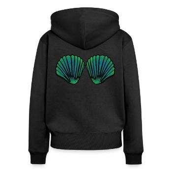 Nixe Meerjungfrau Muschel Bikini BH Strand Kostüm - Frauen Premium Bio Zip Hoodie - Schwarz - Hinten - Julia (174cm)