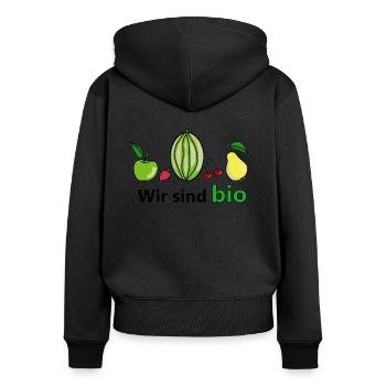 Organic fruit - Women's Premium Organic Zip Hoodie - black - Back - Julia (174cm)