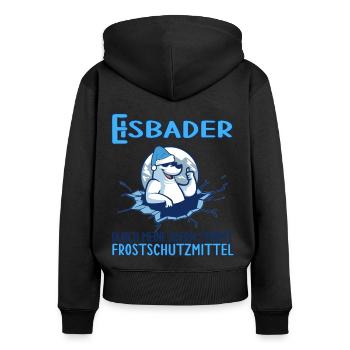 eisbaden winterschwimmen frostschutzmittel winter - Frauen Premium Bio Zip Hoodie - Schwarz - Hinten - Julia (174cm)