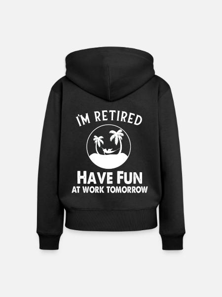 Retired - Frauen Premium Bio Zip Hoodie - Schwarz