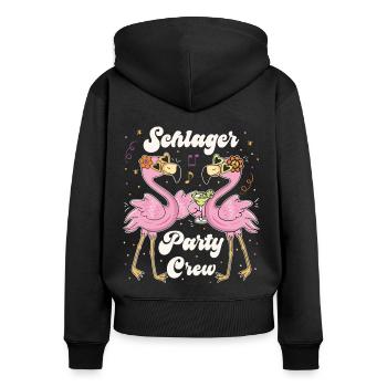 Schlager Party Crew Mädels Schlager Party - Frauen Premium Bio Zip Hoodie - Schwarz - Hinten - Julia (174cm)